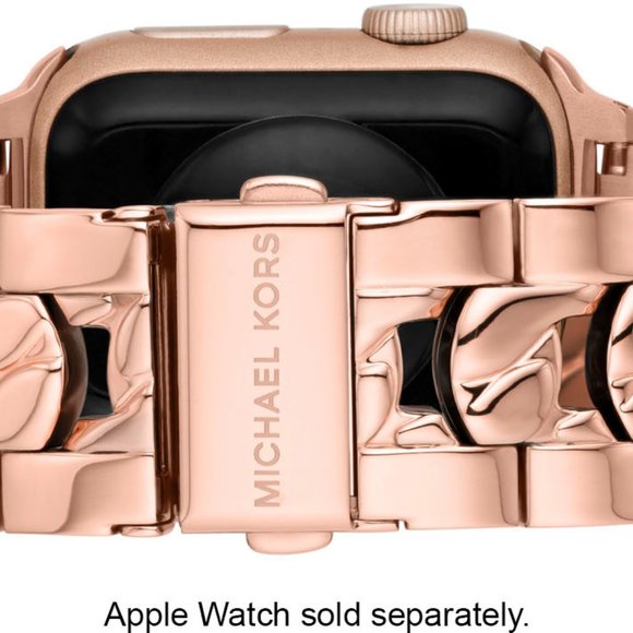 MICHAEL KORS Rose Gold-Tone Stainless Steel Curb Chain Band  MICHAEL KORS Rose Gold-Tone Stainless Steel Curb Chain Band for Apple Wa…
